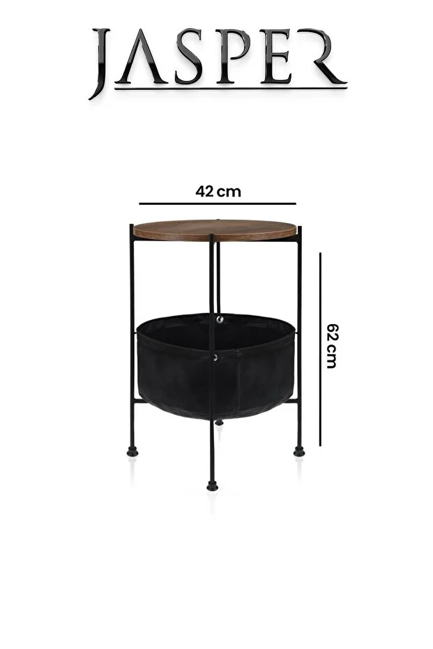 Jasper Latus Çift Katlı Altı Sepetli Yan Sehpa